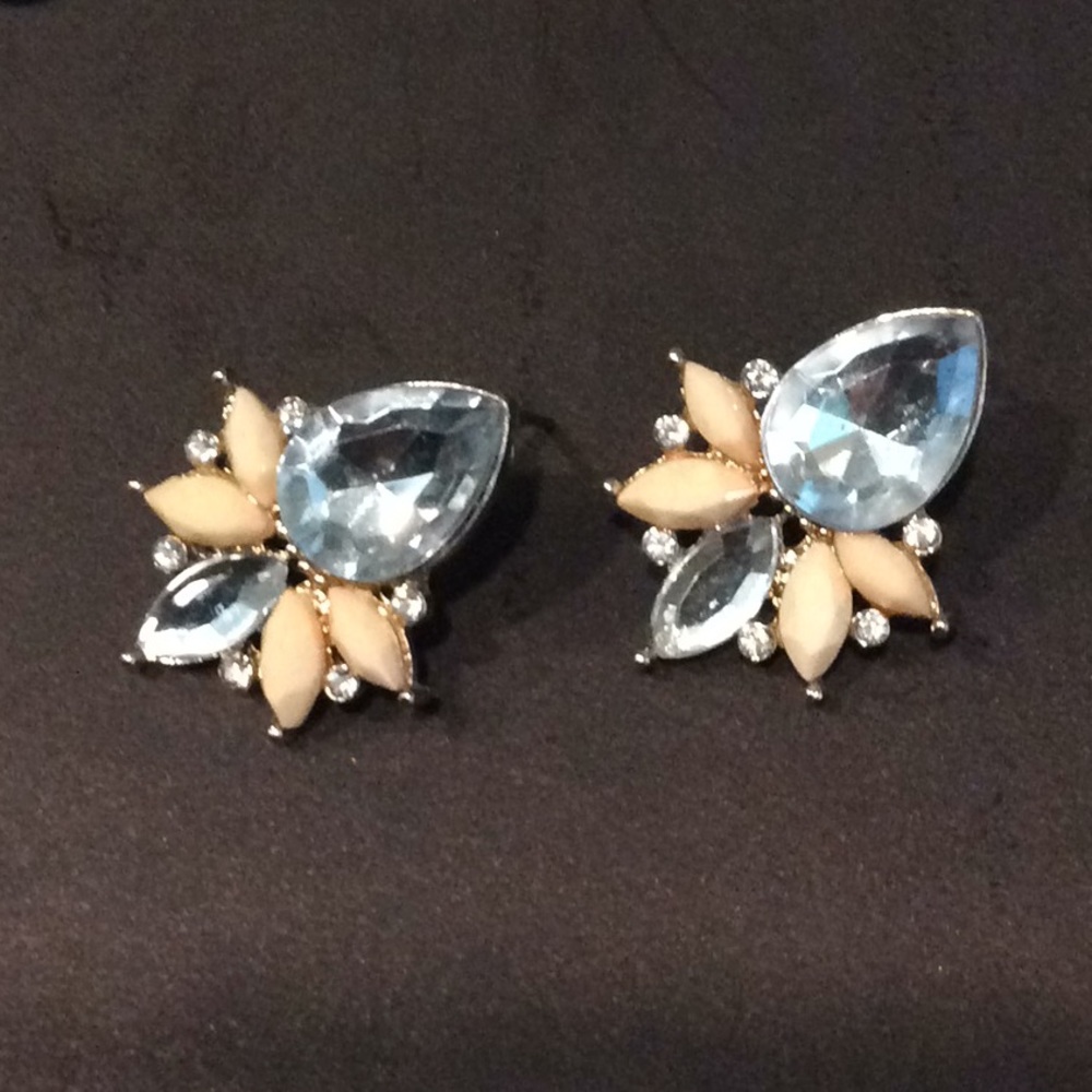 Salmon and Diamond colored earrings